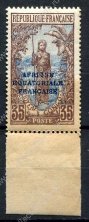 Французское Конго 1924 г. • Iv# 81 • 35 c. • девочка с копьем • MNH OG VF*