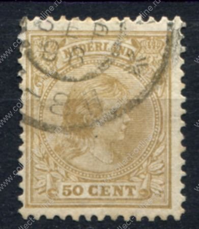 Нидерланды 1891-1893 гг. • Mi# 43 • 50 c. • королева Вильгельмина • стандарт • Used VF ( кат. - €25 )
