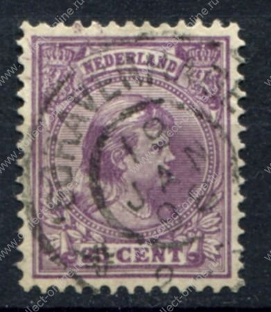 Нидерланды 1891-1893 гг. • Mi# 42 • 25 c. • королева Вильгельмина • стандарт • Used XF ( кат. - €6 )