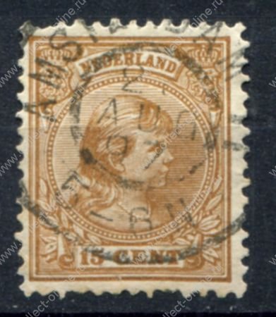 Нидерланды 1891-1893 гг. • Mi# 39 • 15 c. • королева Вильгельмина • стандарт • Used VF ( кат. - €6 )