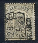 Нидерланды 1869 г. • Mi# 14 • 1 c. • герб королевства • стандарт • Used VF+ ( кат. - €75 )