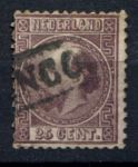 Нидерланды 1867 г. • Mi# 11 • 25 c. • король Виллем III • стандарт • Used VF ( кат. - €120 )