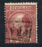 Нидерланды 1867 г. • Mi# 8 • 10 c. • король Виллем III • стандарт • Used VF ( кат. - €6 )