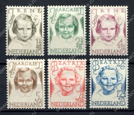 Нидерланды 1946 г. • Mi# 462-467 • принцессы • на борьбу с туберкулезом • полн. серия • MH OG VF ( кат.- €5** )