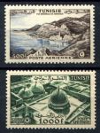 Тунис 1953 г. • Iv# A18-19 • 500 и 1000 fr. • архитектура • авиапочта • полн. серия • MNH OG VF ( кат. - €125 )