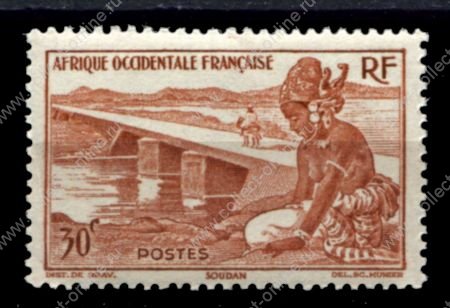 Французская Западная Африка 1947 г. • Iv# 25 • 30 c. • основной выпуск • мост, Судан • MNH OG VF