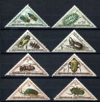 Центральноафриканская Республика 1962 г. • Sc# J1-8 • 0.50 - 5 fr. • жуки • служебный выпуск • 8 марок • MH OG VF