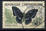 Центральноафриканская Республика 1960-1961 гг. • Sc# 9 • 10 fr. • бабочки • Used F-VF