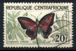 Центральноафриканская Республика 1960-1961 гг. • Sc# 10 • 20 fr. • бабочки • Used F-VF