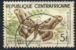 Центральноафриканская Республика 1960-1961 гг. • Sc# 8 • 5 fr. • бабочки • Used F-VF