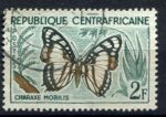 Центральноафриканская Республика 1960-1961 гг. • Sc# 6 • 2 fr. • бабочки • Used F-VF