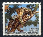 Центральноафриканская Республика 1986 г. • Mi# 1221A • 500 fr. • Фауна Африки • леопард • Used VF