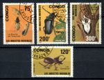 Народная Республика Конго 1991 г. • Mi# 1258-1261 • жуки • полн. серия • Used(ФГ) OG VF ( кат. - €10 )