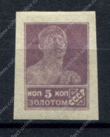 СССР 1923-1924 гг. • Сол# 103 • 5 коп. • рабочий • лито б.з. • стандарт • MH OG VF