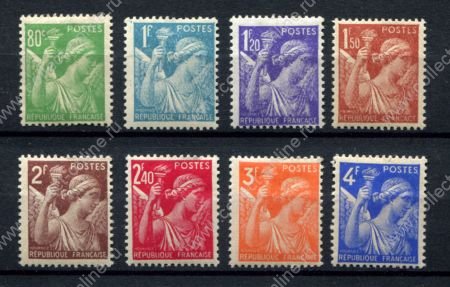 Франция 1944 г. • Iv# 649-656 • Марианна с факелом • стандарт • полн. серия • MNH OG VF
