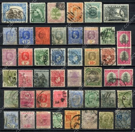Британские колонии • 45 разных старинных марок • Used F-VF