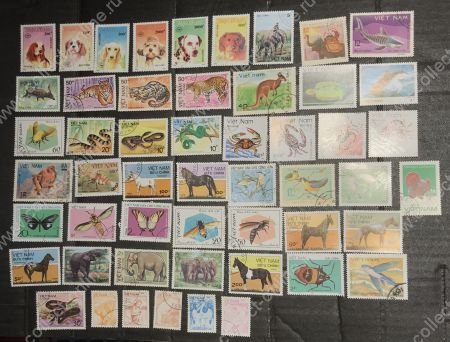 Вьетнам 197x-19x гг. • Фауна • набор 50 разных, старых марок • Used(ФГ) VF