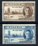 Нигерия 1946 г. • Gb# 60-61 • выпуск Победы • полн. серия • MH OG VF