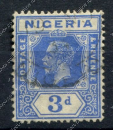 Нигерия 1921-1932 гг. • Gb# 23 • 3 d. • Георг V • стандарт • Used F-VF ( кат. - £1 )