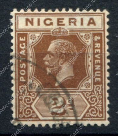 Нигерия 1921-1932 гг. • Gb# 19 • 2 d. • Георг V • стандарт • Used F-VF ( кат. - £1 )