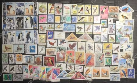 Фауна (птицы) • набор 110+ разных иностранных марок • Used VF