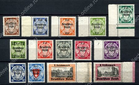 Германия 3-й рейх 1939 г. • Mi# 716-729 • 3 pf. - 2 RM • надпечатка "Deutsches Reich" на марке Данцига • полн. серия • MNG VF ( кат.- € 65* )
