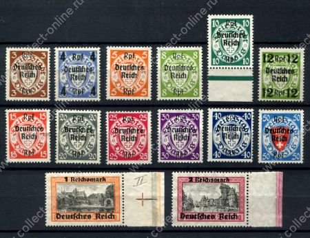 Германия 3-й рейх 1939 г. • Mi# 716-729 • 3 pf. - 2 RM • надпечатка "Deutsches Reich" на марке Данцига • полн. серия • MNG VF ( кат.- € 65* )