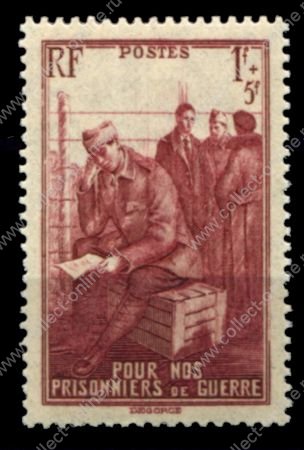 Франция 1941 г. • Iv# 475 • Для фонда помощи военнопленным • MNH OG VF ( кат. - €3 )