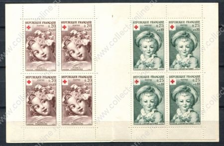 Франция 1962 г. • Iv# 1366-1367 • Для Красного Креста • буклет • MNH OG VF ( кат. - €45 )
