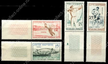 Франция 1958 г. • Iv# 1161-1164 • 12 - 25 fr. • Традиционные виды спорта • полн. серия • MNH OG XF+ ( кат. - €10 )