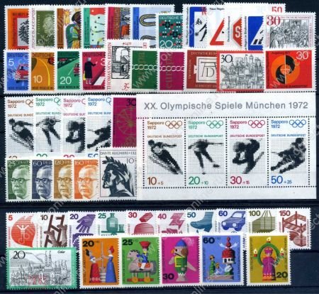 Германия • ФРГ 1971 г. • Mi# 658-709 • годовой набо • коммеморатив и стандарт • полн. серии • MNH OG VF ( кат. - €50 )
