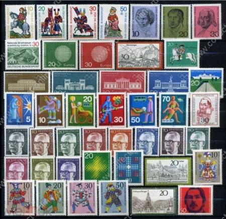 Германия • ФРГ 1970 г. • Mi# 612-657 • годовой набо • коммеморатив и стандарт • полн. серии • MNH OG VF ( кат. - €40 )