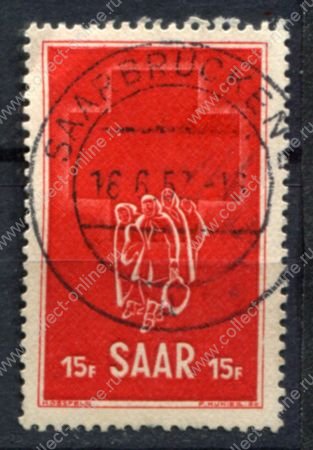 Саар 1952 г. • Mi# 318 • 15 fr. • Национальный Красный Крест • Used VF