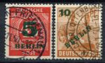 Западный Берлин 1949 г. • Mi# 64-65 • 5 и 10 pf. • надпечатки нов. номиналов • Used VF