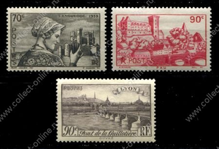 Франция 1939 г. • IV# 448-450 • туризм • города Франции • полн. серия • MNH OG VF (1)