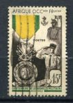 Французская Западная Африка 1952 г. • Iv# 46 • 15 fr. • 100-летие учреждения Воинской медали • Used VF ( кат. - €7 )