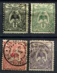 Новая Каледония 1905-1907 гг. • Iv# 88,91-93 • 1,5,10,15 c. • осн. выпучск • птица кагу • Used F-VF