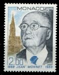 Монако 1988 г. • Sc# 1635 •2 fr. • Жан Моне • MNH OG VF ( кат.- € 3 )