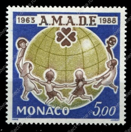 Монако 1988 г. • Sc# 1622 •5 fr. • Ассоциация друзей детей • MNH OG VF ( кат.- € 1 )
