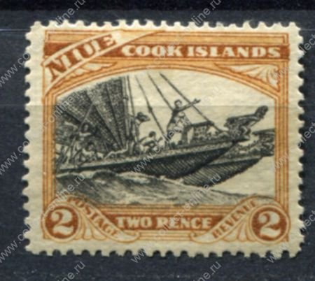 Ниуэ 1932-1936 гг. • Gb# 64 • 2 d. • Георг V основной выпуск • в.з. NZ • парусный каиамаран • MH OG VF