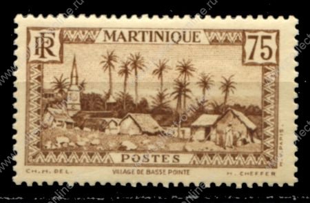 Мартиника 1933-1938 гг. • Iv# 146 • 75 c. • осн. выпуск • деревня • MNH OG VF