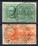 Италия 1932-1933 гг. • Sc# E14-15(Mi# 414,436) • 1.25 и 2.50 L. • Виктор Эммануил III • спец. доставка • Used VF • ( кат.- $7 )