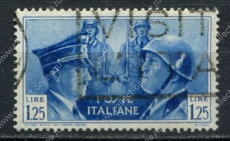 Италия 1941 г. • Mi# 628 • 1.25 L. • Союз с Германией • Гитлер и муссолини • Used VF • ( кат.- $10 )