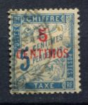 Французское Марокко 1896 г. • Iv# T1 • 5 c./5 c. • надпечатка на марке Франции • доплатная • Used F-VF* ( кат. - €6 )