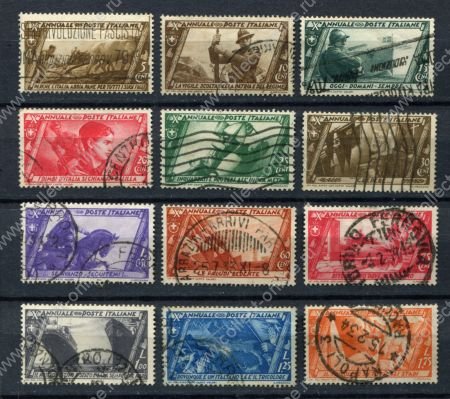 Италия 1932 г. • Mi# 415..427 • 5 c. ..1.75 L. • 10-летие марша фашистов на Рим • 12 марок • Used VF ( кат.- $40 )