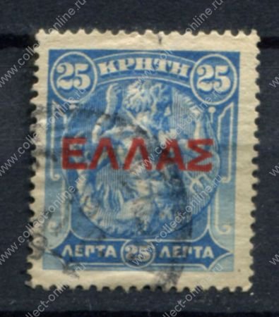 Крит 1909 г. • Sc# 116 • 25 l. • надпечатка "ELLAE" • Used VF