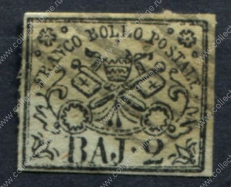Римские государства 1852 г. • Sc# 3 • 2 b. • Used F-VF ( кат. - $60 )