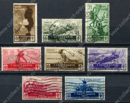 Италия 1934 г. • Mi# 495-502 • 10 c. - 1.25 L. • 100 лет учреждению медали "За отвагу" • Used VF