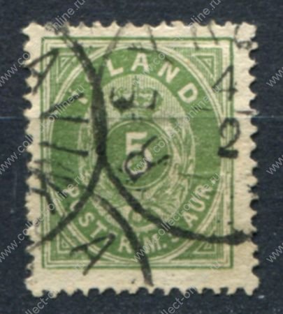 Исландия 1882 г. • Sc# 16 • 5 a. • перф. 14 • стандарт • Used VF ( кат. - $15 )