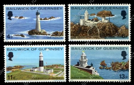 Гернси 1976 г. • Sc# 129-132 • маяки • полн. серия • MNH OG VF